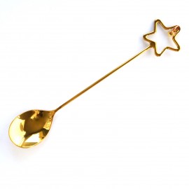 Auksuotas šaukštelis žvaigždutė su vario žiedeliu
