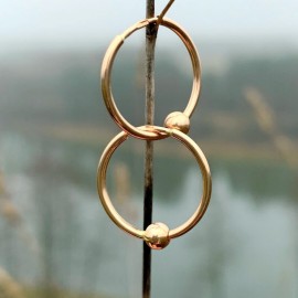 Золотые Cерьги-кольца (конго) с пузырем 1,5