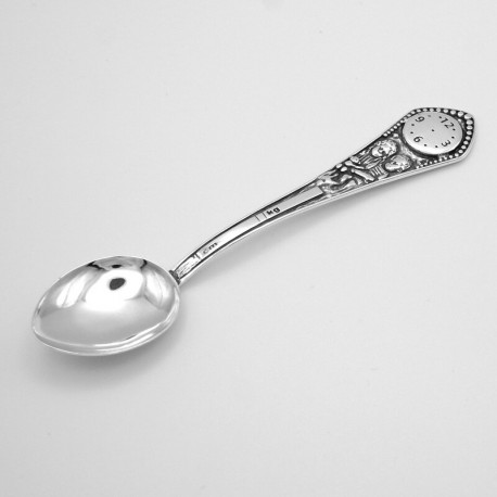 Серебряная ложка с часами на Крещение