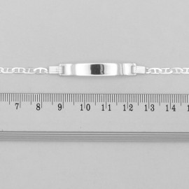 Серебряная цепочка-браслет с пластиной 6мм