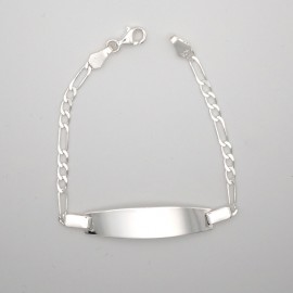 Серебряная цепочка-браслет с пластиной 6мм