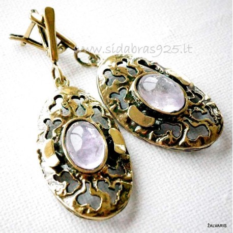 Серьги из латуни с аметистом ŽA493
