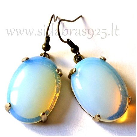 Серьги из латуни с лунным камнем ŽA361