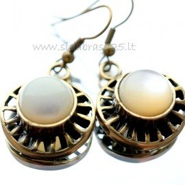 Žalvariai auskarai su Perlamutrine kriaukle ŽA150
