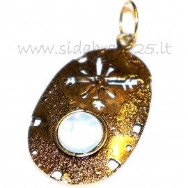 Žalvarinis pakabukas su Mėnulio akmeniu ŽP545