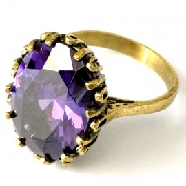 Кольцо из латуни с пурпурным Цирконом ŽŽ120