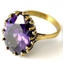 Žalvarinis žiedas su violetiniu Cirkoniu ŽŽ120