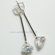 Earrings with Zirconia "Baltas laivelis"-4