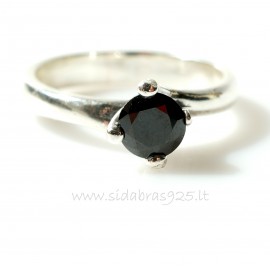 Žiedas su juodu Cirkoniu Sužadėtuvių Ž125-J