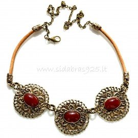 Kолье из латуни Karneoliu ŽK356