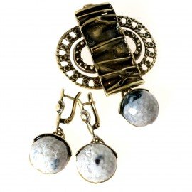 Žalvarinis komplektas ŽKAP622 agatas