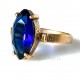 Bronzinis žiedas su mėlynu Cirkoniu BŽ113-1