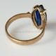 Bronzinis žiedas su mėlynu Cirkoniu BŽ113-3