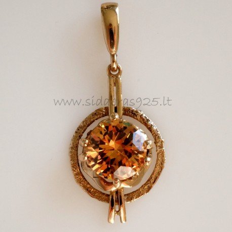 Bronzinis pakabukas su šampaniniu Cirkoniu BP342