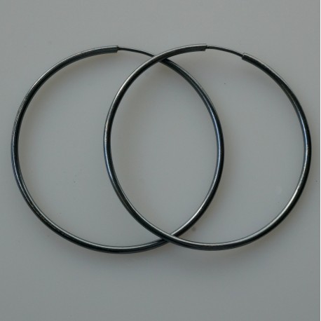 Серьги-кольца конго большие черные с пузырьком или без них "Laumė ARJ-5 cm"