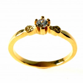 Позолоченное кольцо с помолвкой из циркона №732