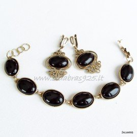 Žalvarinis komplektas su Oniksu ŽA110AP517