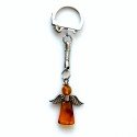 Raktų pakabukas su gintaru "Angelas"