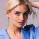 Серебряные длинные серьги богини с цирконом-4