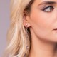 Серебряные длинные серьги богини с цирконом-2