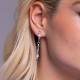 Серебряные длинные минималистичные серьги с цирконом-2